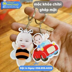 Móc Khóa Chibi Ghép Mặt Theo Yêu Cầu: In Ảnh Sắc Nét, Bền Đẹp, Giá Rẻ Tại Xưởng Như Hảo