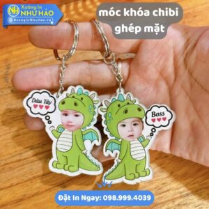 Móc Khóa Chibi Ghép Mặt Theo Yêu Cầu: In Ảnh Sắc Nét, Bền Đẹp, Giá Rẻ Tại Xưởng Như Hảo