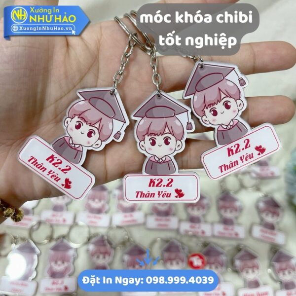 Mua Móc Khóa Chibi Tốt Nghiệp Theo Yêu Cầu - In Hình Ảnh Giá Tại Xưởng