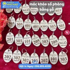 Móc Khóa Số Phòng Bằng Gỗ Theo Yêu Cầu: Đặt In Tại Xưởng Như Hảo, Chất Lượng Cao, Giá Ưu Đãi