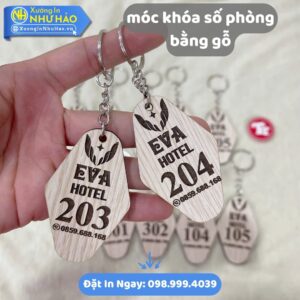 Móc Khóa Số Phòng Bằng Gỗ Theo Yêu Cầu: Đặt In Tại Xưởng Như Hảo, Chất Lượng Cao, Giá Ưu Đãi