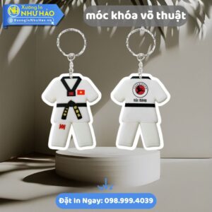 Móc khóa võ thuật: In theo yêu cầu, bền đẹp, giá tốt. Quà tặng ý nghĩa cho võ sinh, CLB