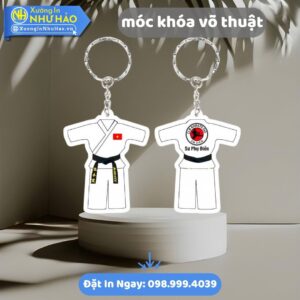 Móc khóa võ thuật: In theo yêu cầu, bền đẹp, giá tốt. Quà tặng ý nghĩa cho võ sinh, CLB