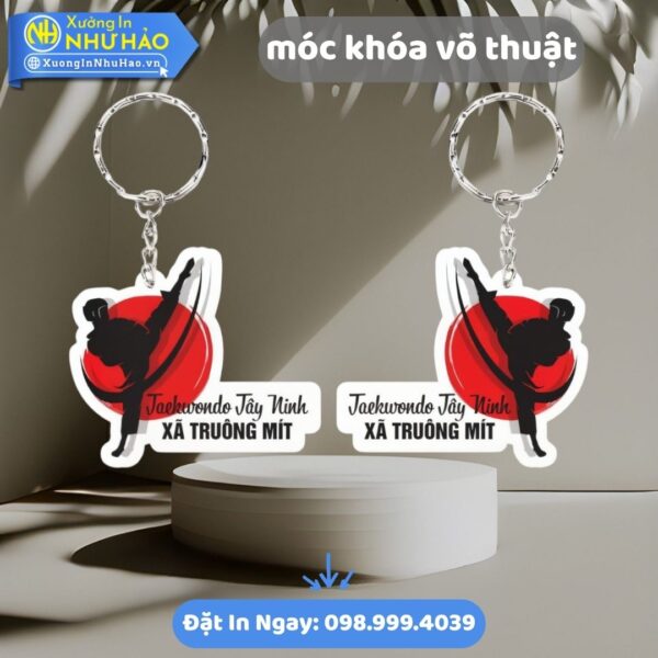 Móc khóa võ thuật: In theo yêu cầu, bền đẹp, giá tốt. Quà tặng ý nghĩa cho võ sinh, CLB