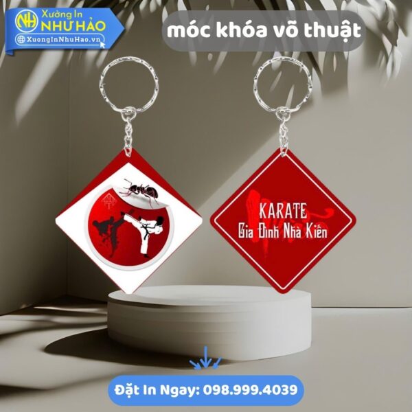 Móc khóa võ thuật: In theo yêu cầu, bền đẹp, giá tốt. Quà tặng ý nghĩa cho võ sinh, CLB