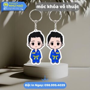 Móc khóa võ thuật: In theo yêu cầu, bền đẹp, giá tốt. Quà tặng ý nghĩa cho võ sinh, CLB