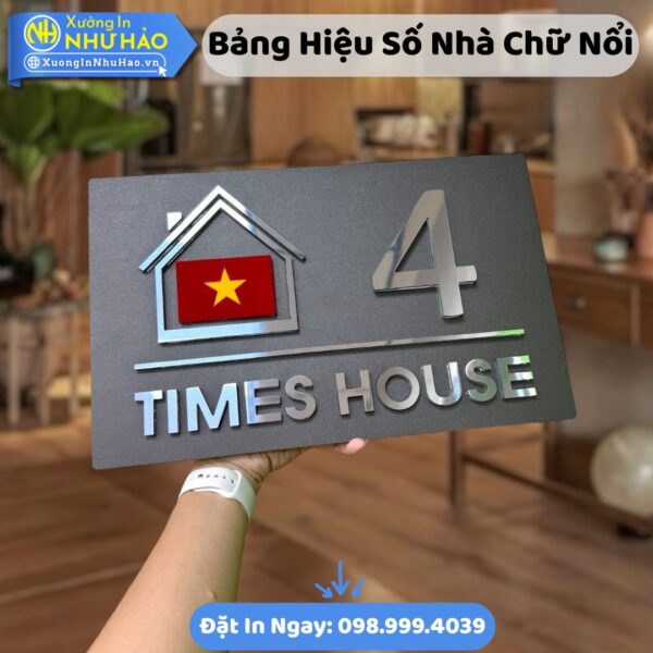 Bảng Hiệu Số Nhà Chữ Nổi Chất Liệu Mica, Alu Cao Cấp, Chống Phai Màu, Giao Hàng Toàn Quốc