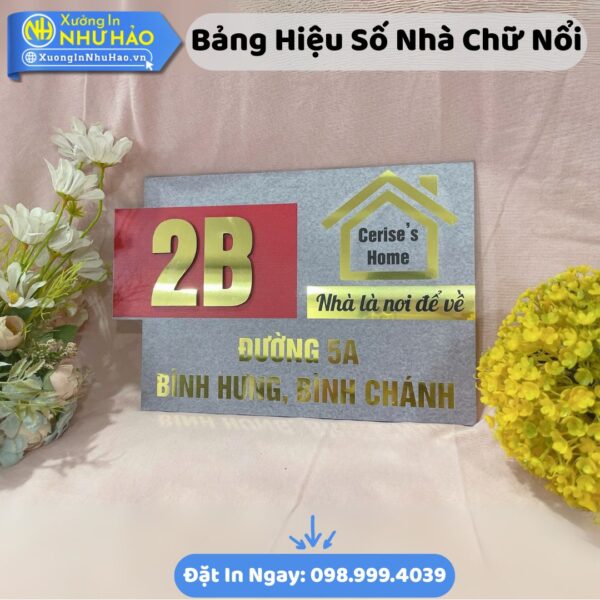 Bảng Hiệu Số Nhà Chữ Nổi Chất Liệu Mica, Alu Cao Cấp, Chống Phai Màu, Giao Hàng Toàn Quốc