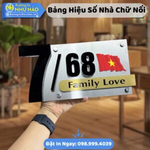 Bảng Hiệu Số Nhà Chữ Nổi Chất Liệu Mica, Alu Cao Cấp, Chống Phai Màu, Giao Hàng Toàn Quốc