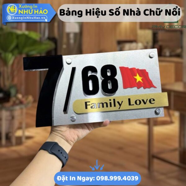 Bảng Hiệu Số Nhà Chữ Nổi Chất Liệu Mica, Alu Cao Cấp, Chống Phai Màu, Giao Hàng Toàn Quốc