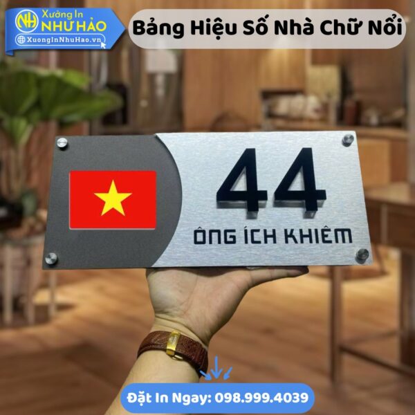 Bảng Hiệu Số Nhà Chữ Nổi Chất Liệu Mica, Alu Cao Cấp, Chống Phai Màu, Giao Hàng Toàn Quốc