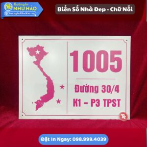 Bảng Hiệu Số Nhà Chữ Nổi Chất Liệu Mica, Alu Cao Cấp, Chống Phai Màu, Giao Hàng Toàn Quốc