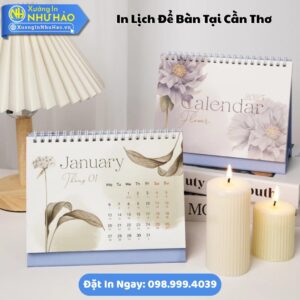 Đặt In Lịch Để Bàn Tại Cần Thơ Theo Yêu Cầu: In Lịch Chữ A Giấy C300, Thiết Kế Free, Giá Rẻ, Đẹp Tại Xưởng