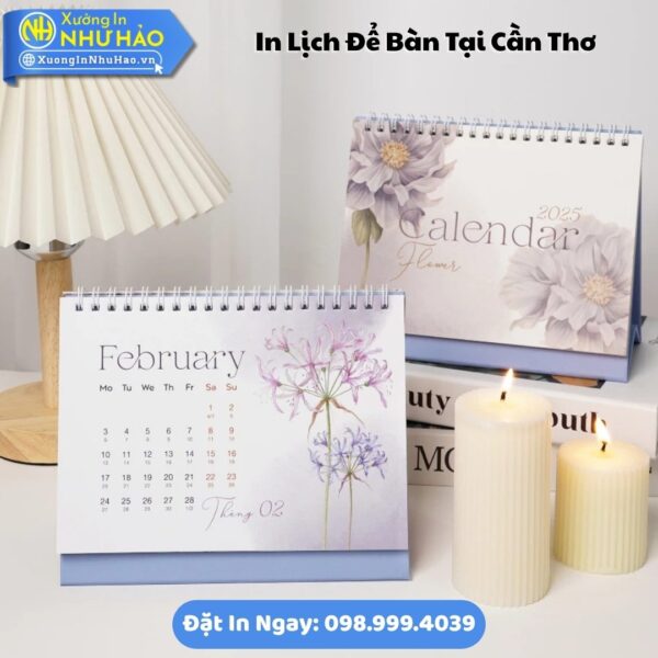 Đặt In Lịch Để Bàn Tại Cần Thơ Theo Yêu Cầu: In Lịch Chữ A Giấy C300, Thiết Kế Free, Giá Rẻ, Đẹp Tại Xưởng