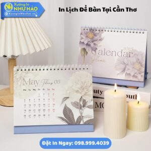 Đặt In Lịch Để Bàn Tại Cần Thơ Theo Yêu Cầu: In Lịch Chữ A Giấy C300, Thiết Kế Free, Giá Rẻ, Đẹp Tại Xưởng