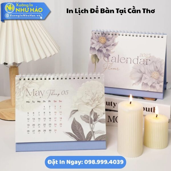 Đặt In Lịch Để Bàn Tại Cần Thơ Theo Yêu Cầu: In Lịch Chữ A Giấy C300, Thiết Kế Free, Giá Rẻ, Đẹp Tại Xưởng