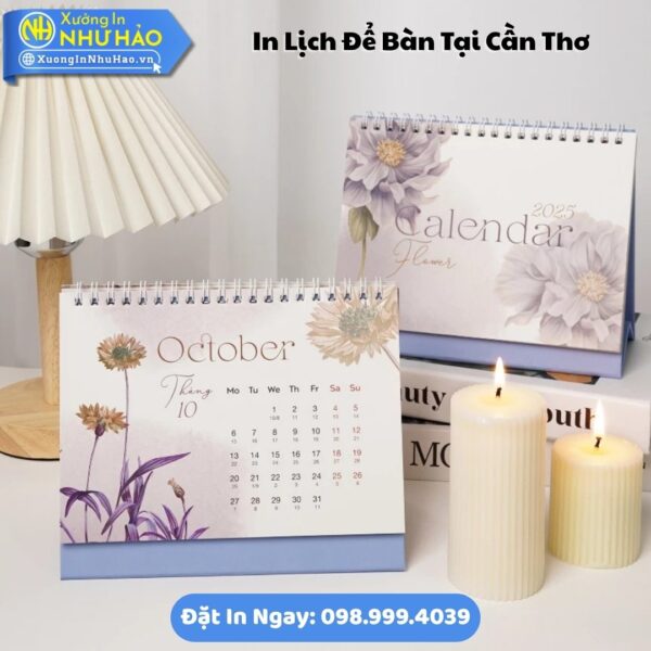 Đặt In Lịch Để Bàn Tại Cần Thơ Theo Yêu Cầu: In Lịch Chữ A Giấy C300, Thiết Kế Free, Giá Rẻ, Đẹp Tại Xưởng