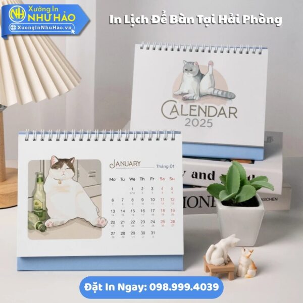 Đặt In Lịch Để Bàn Tại Hải Phòng Theo Yêu Cầu: In Lịch Chữ A Giấy C300, Thiết Kế Free, Giao Hàng Toàn Quốc