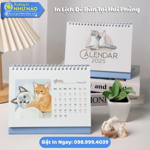 Đặt In Lịch Để Bàn Tại Hải Phòng Theo Yêu Cầu: In Lịch Chữ A Giấy C300, Thiết Kế Free, Giao Hàng Toàn Quốc