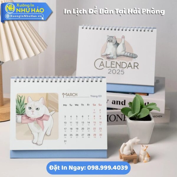 Đặt In Lịch Để Bàn Tại Hải Phòng Theo Yêu Cầu: In Lịch Chữ A Giấy C300, Thiết Kế Free, Giao Hàng Toàn Quốc
