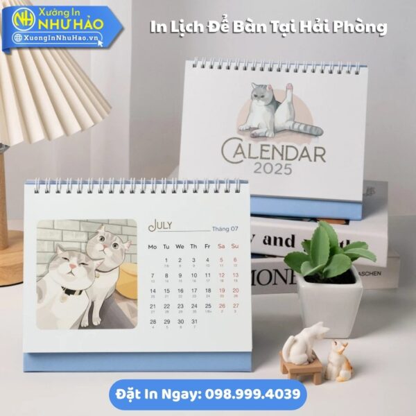 Đặt In Lịch Để Bàn Tại Hải Phòng Theo Yêu Cầu: In Lịch Chữ A Giấy C300, Thiết Kế Free, Giao Hàng Toàn Quốc