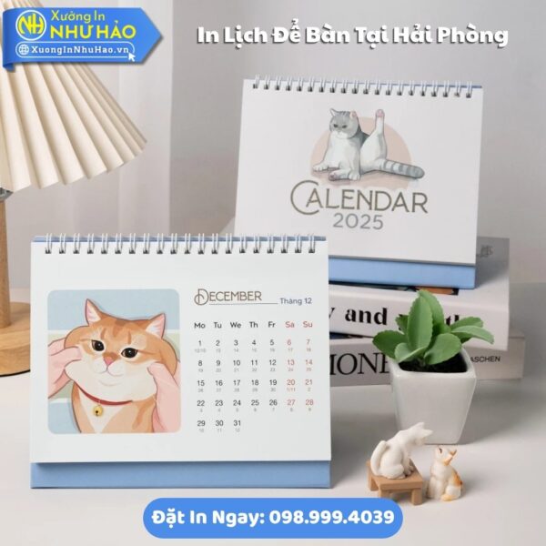 Đặt In Lịch Để Bàn Tại Hải Phòng Theo Yêu Cầu: In Lịch Chữ A Giấy C300, Thiết Kế Free, Giao Hàng Toàn Quốc
