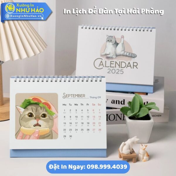 Đặt In Lịch Để Bàn Tại Hải Phòng Theo Yêu Cầu: In Lịch Chữ A Giấy C300, Thiết Kế Free, Giao Hàng Toàn Quốc