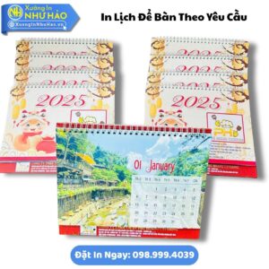 Đặt Làm Lịch Để Bàn Theo Yêu Cầu Giá Tốt, In Lịch Chữ A Giấy C300, Thiết Kế Free, Giao Hàng Toàn Quốc