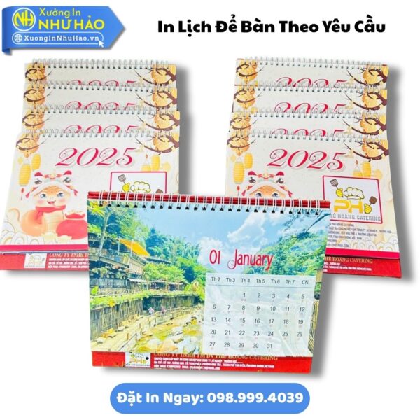 Đặt Làm Lịch Để Bàn Theo Yêu Cầu Giá Tốt, In Lịch Chữ A Giấy C300, Thiết Kế Free, Giao Hàng Toàn Quốc