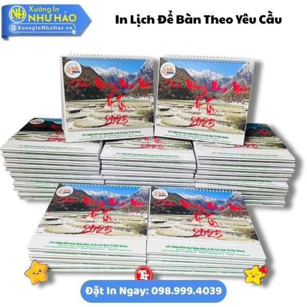 Đặt Làm Lịch Để Bàn Theo Yêu Cầu Giá Tốt, In Lịch Chữ A Giấy C300, Thiết Kế Free, Giao Hàng Toàn Quốc