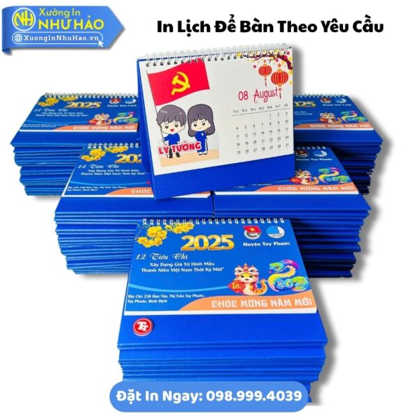 Đặt Làm Lịch Để Bàn Theo Yêu Cầu Giá Tốt, In Lịch Chữ A Giấy C300, Thiết Kế Free, Giao Hàng Toàn Quốc