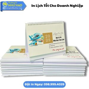 In Lịch Tết Cho Doanh Nghiệp Theo Yêu Cầu: In Lịch Chữ A Giấy C300, Kích Thước 14x20cm, 18x24cm, Thiết Kế Free