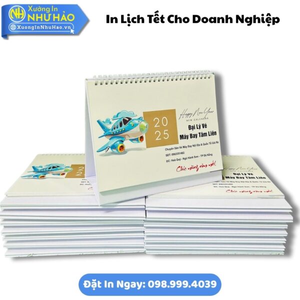 In Lịch Tết Cho Doanh Nghiệp Theo Yêu Cầu: In Lịch Chữ A Giấy C300, Kích Thước 14x20cm, 18x24cm, Thiết Kế Free