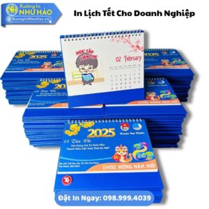 In Lịch Tết Cho Doanh Nghiệp Theo Yêu Cầu: In Lịch Chữ A Giấy C300, Kích Thước 14x20cm, 18x24cm, Thiết Kế Free