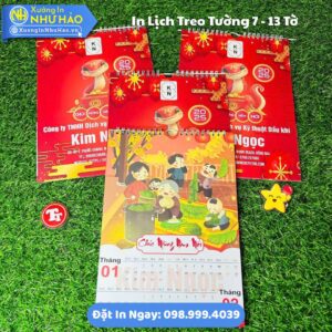 In Lịch Treo Tường 7 Tờ - 13 Tờ Theo Yêu Cầu: Báo Giá Tốt, Thiết Kế Free, Quà Tặng Doanh Nghiệp Ý Nghĩa, Giao Hàng Toàn Quốc