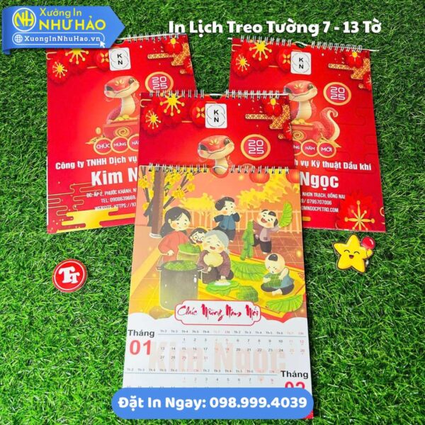 In Lịch Treo Tường 7 Tờ - 13 Tờ Theo Yêu Cầu: Báo Giá Tốt, Thiết Kế Free, Quà Tặng Doanh Nghiệp Ý Nghĩa, Giao Hàng Toàn Quốc