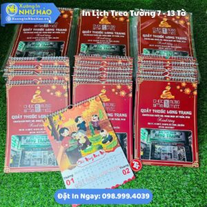 In Lịch Treo Tường 7 Tờ - 13 Tờ Theo Yêu Cầu: Báo Giá Tốt, Thiết Kế Free, Quà Tặng Doanh Nghiệp Ý Nghĩa, Giao Hàng Toàn Quốc