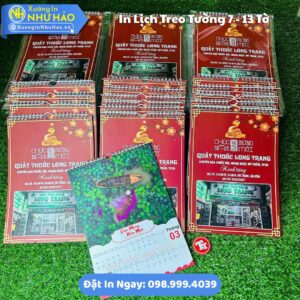 In Lịch Treo Tường 7 Tờ - 13 Tờ Theo Yêu Cầu: Báo Giá Tốt, Thiết Kế Free, Quà Tặng Doanh Nghiệp Ý Nghĩa, Giao Hàng Toàn Quốc