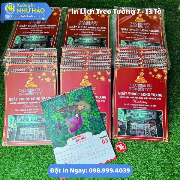 In Lịch Treo Tường 7 Tờ - 13 Tờ Theo Yêu Cầu: Báo Giá Tốt, Thiết Kế Free, Quà Tặng Doanh Nghiệp Ý Nghĩa, Giao Hàng Toàn Quốc