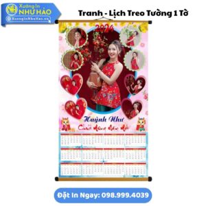 Đặt Làm Lịch Treo Tường Theo Yêu Cầu - Tranh - Lịch Treo Tường 1 Tờ Giá Rẻ, Ép Lựa - Giấy C300, Thiết Kế Free