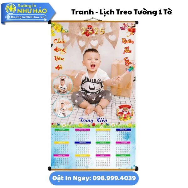 Đặt Làm Lịch Treo Tường Theo Yêu Cầu - Tranh - Lịch Treo Tường 1 Tờ Giá Rẻ, Ép Lựa - Giấy C300, Thiết Kế Free