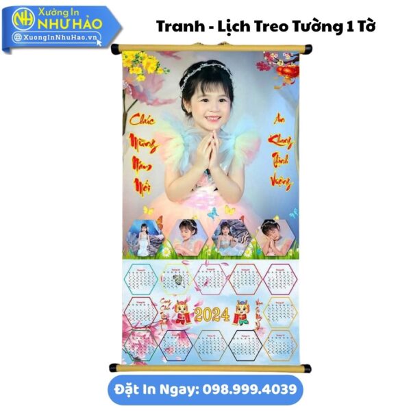 Đặt Làm Lịch Treo Tường Theo Yêu Cầu - Tranh - Lịch Treo Tường 1 Tờ Giá Rẻ, Ép Lựa - Giấy C300, Thiết Kế Free