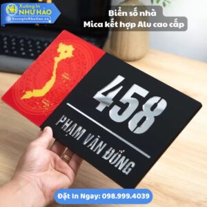 Đặt Làm Biển Số Nhà Hà Nội Theo Yêu Cầu: ALu Và Mica Kết Hợp Sang Trọng, Bền Đẹp, Dấu Ấn Riêng