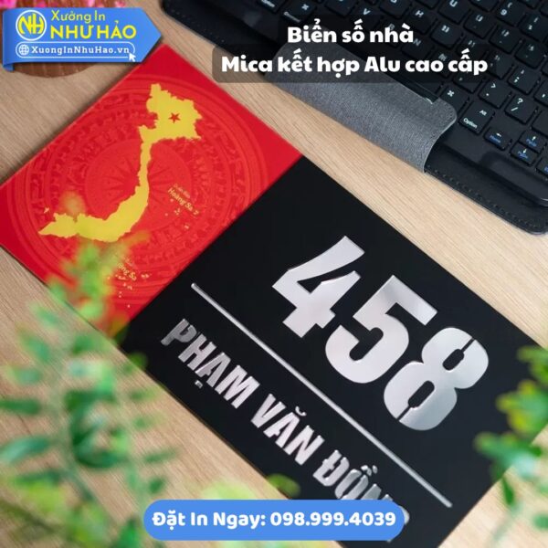 Đặt Làm Biển Số Nhà Hà Nội Theo Yêu Cầu: ALu Và Mica Kết Hợp Sang Trọng, Bền Đẹp, Dấu Ấn Riêng