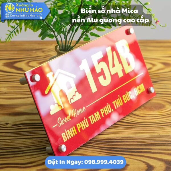 Đặt Làm Biển Số Nhà Phan Thiết Theo Yêu cầu: Bảng Số Nhà Mica Nền Alu Cao Cấp - Sang Trọng, Bền Đẹp