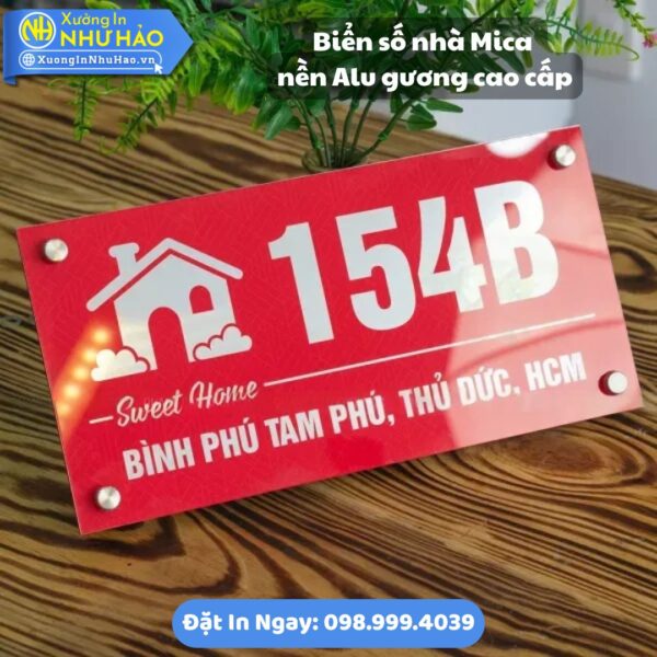 Đặt Làm Biển Số Nhà Phan Thiết Theo Yêu cầu: Bảng Số Nhà Mica Nền Alu Cao Cấp - Sang Trọng, Bền Đẹp