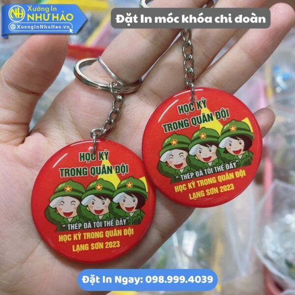 Đặt In Móc Khóa Chi Đoàn Theo Yêu Cầu - Xưởng In Móc Khoá Uy Tín - In UV Sắc Nét, Chất Liệu Mica, Nhựa Và Alu Gương