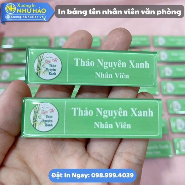 In Bảng Tên Nhân Viên Văn Phòng Chuyên Nghiệp, Giá Tại Xưởng. Chất Liệu Mica, Kim Loại, Gỗ ,Loại Cài Ghim - Nam Châm