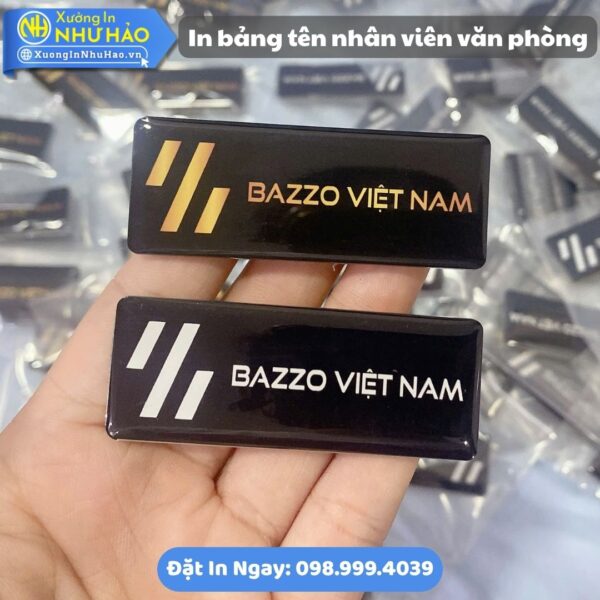 In Bảng Tên Nhân Viên Văn Phòng Chuyên Nghiệp, Giá Tại Xưởng. Chất Liệu Mica, Kim Loại, Gỗ ,Loại Cài Ghim - Nam Châm