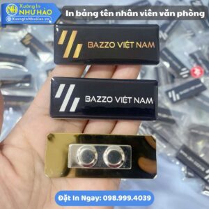 In Bảng Tên Nhân Viên Văn Phòng Chuyên Nghiệp, Giá Tại Xưởng. Chất Liệu Mica, Kim Loại, Gỗ ,Loại Cài Ghim - Nam Châm